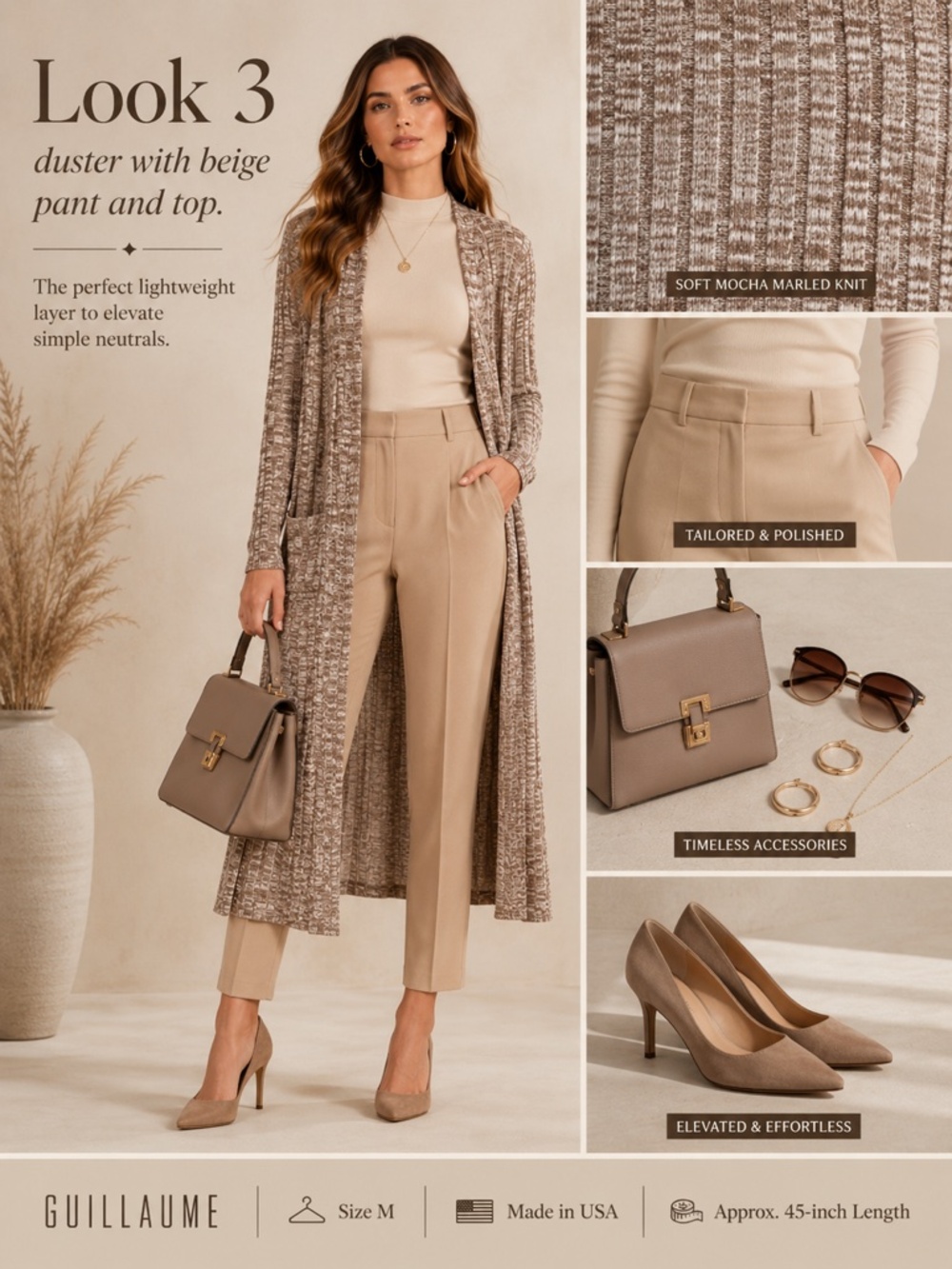 Guillaume - 2 pc Knit Mock Neck Dress + Matching Duster Set - SzM - Picture 4 of 16